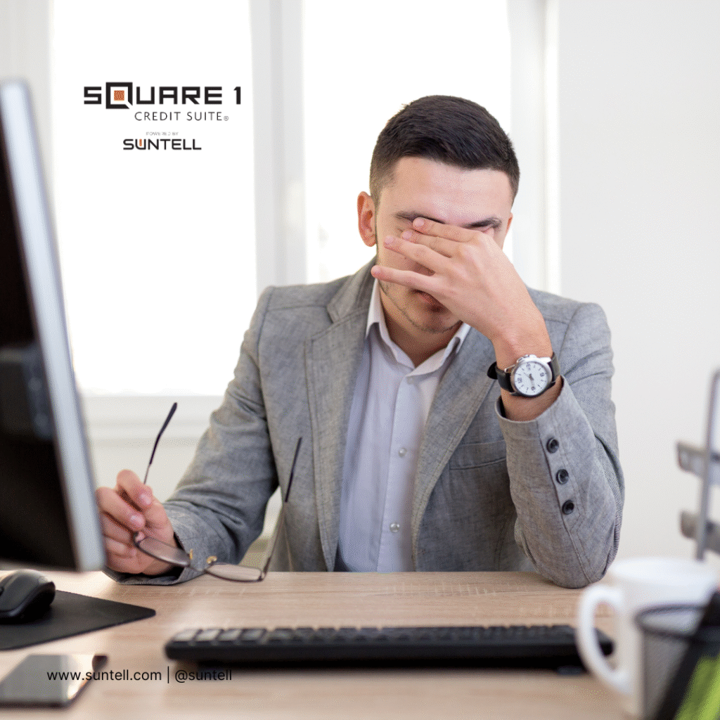 Graphic labeled “Faster Lending, Less Headache” highlighting streamlined loan processing with Suntell software